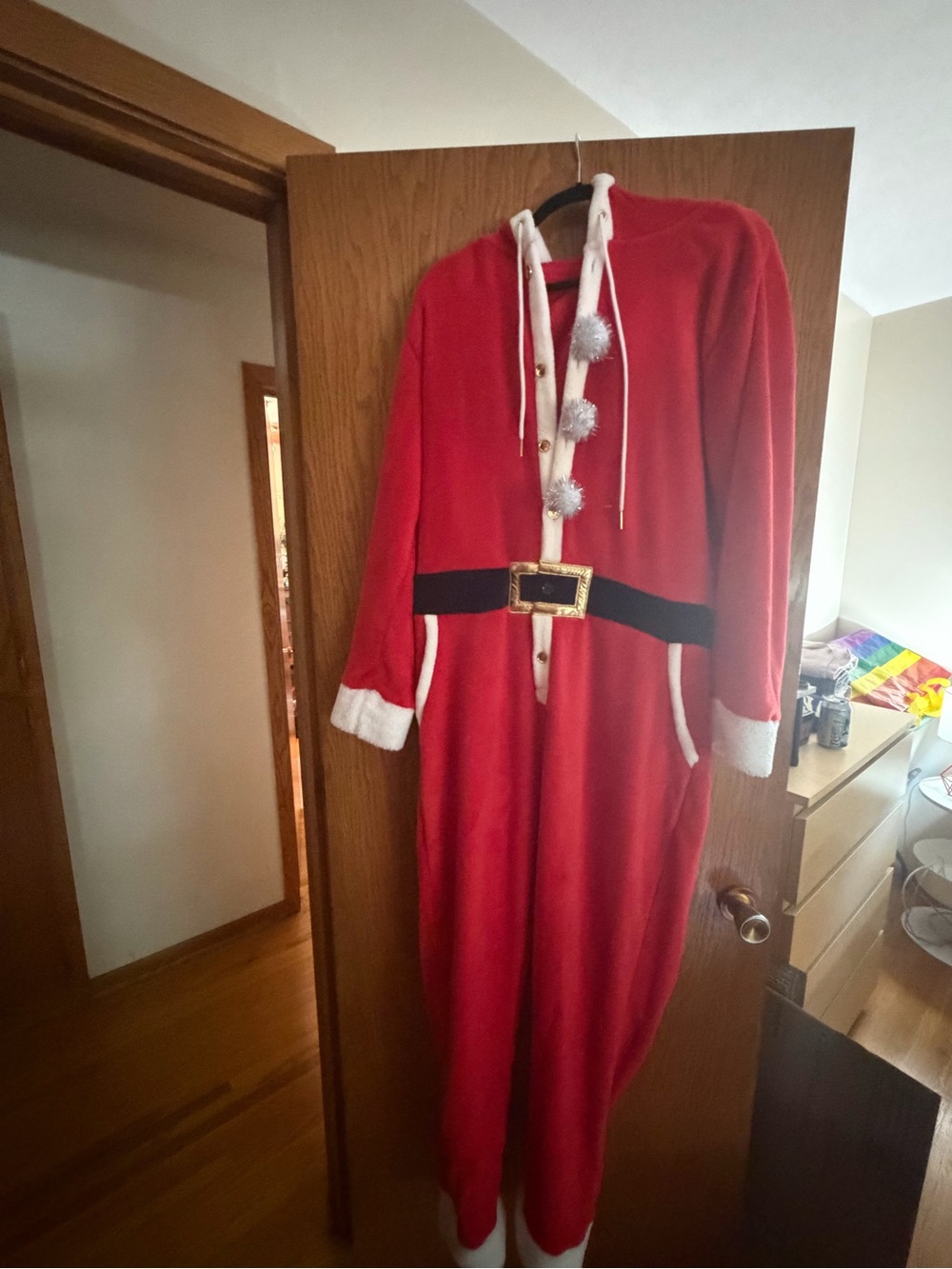 Adult Red Santa Onesie PJ/Costume